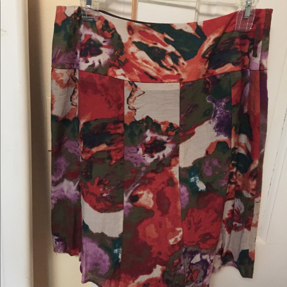 Bright purple olive green skirt